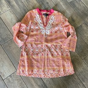 Peck & Peck Cotton Side Slit Tunic Top